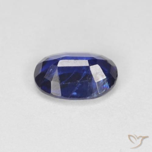 Cianita Azul marino intenso natural de 0.88 ct, Ovalada, VS-SI