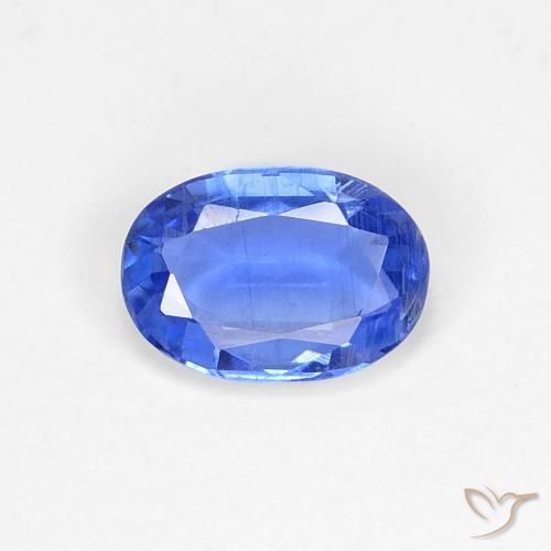 0.84ct Natural Azul azur intenso cianita, Ovalada, VS