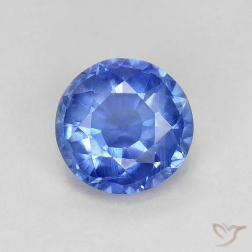 Cianita azul natural de 1,06 ct, corte redondo, VS-SI