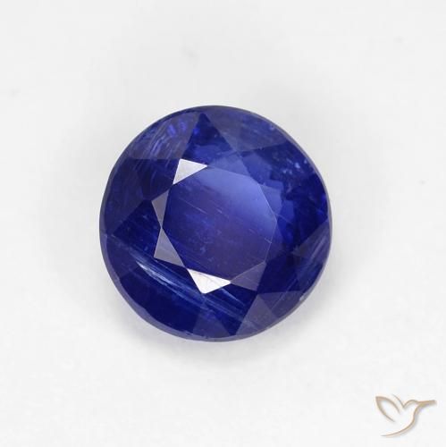 Cianita Azul marino intenso natural de 1.19 ct, Corte Redondo, SI