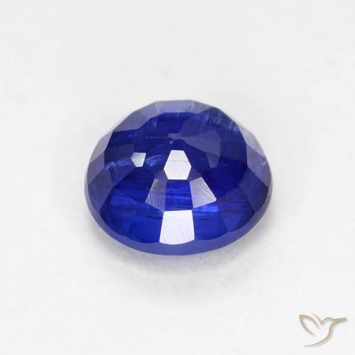 Cianita Azul marino intenso natural de 1.19 ct, Corte Redondo, SI