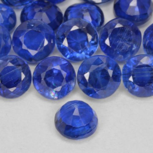 Cianita Azul marino natural de 0.41 ct, Corte Redondo, VS-SI