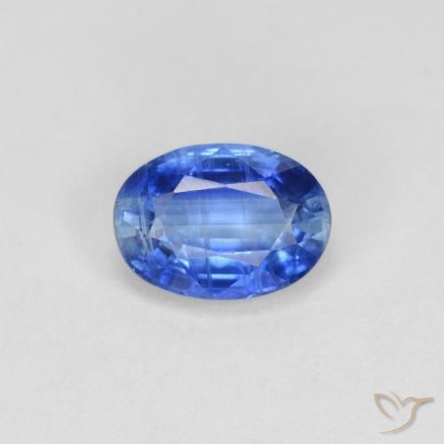 1.00ct Natural Azul marino claro Cianita, Ovalada, VS-SI