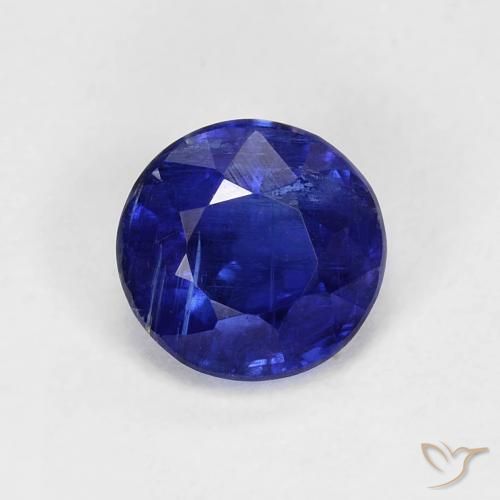 Cianita Azul oscuro natural de 0.97 ct, Redondo, SI