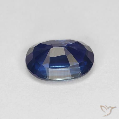 Cianita Azul marino natural de 1.39 ct, Ovalada, VS-SI