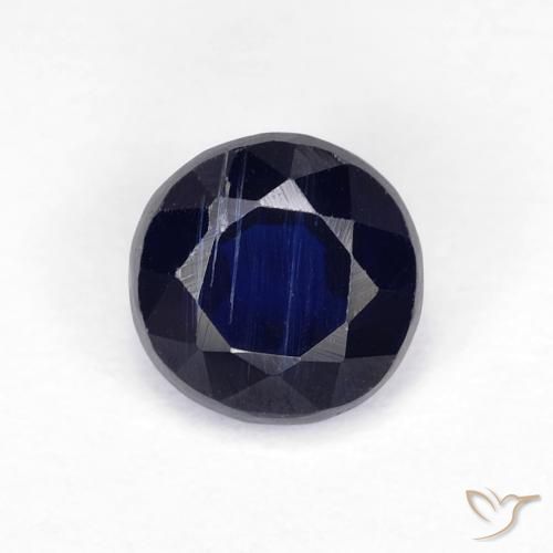 1.31ct Natural Azul marino Cianita, Redondo, VS-SI