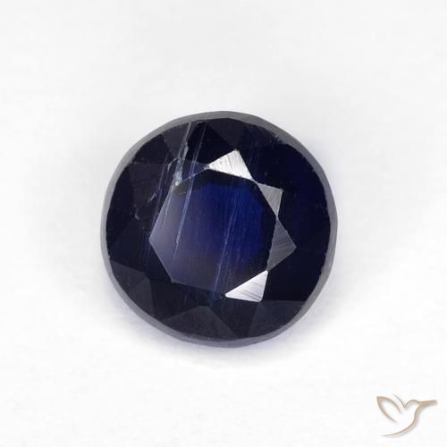 Cianita Azul marino natural de 1.31 ct, Redondo, VS-SI