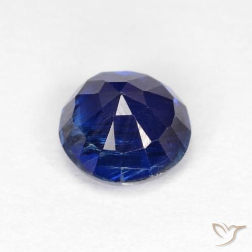 Cianita Azul marino natural de 1.31 ct, Redondo, VS-SI