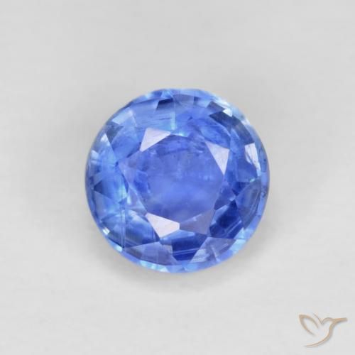 Cianita Azul azur intenso natural de 1.32 ct, Redondo, VS-SI