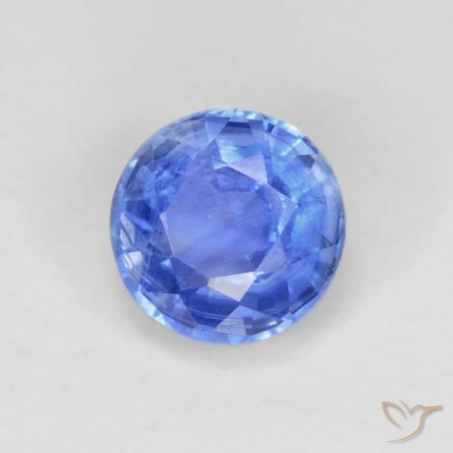 Cianita Azul azur intenso natural de 1.32 ct, Redondo, VS-SI
