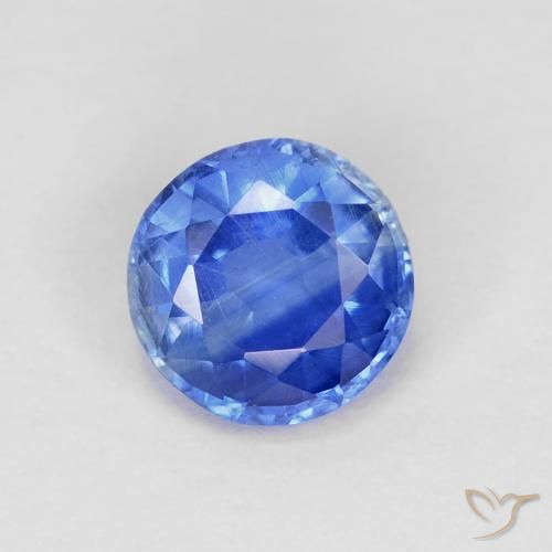 1.08ct Natural Azul azur intenso Cianita, Redondo, VS-SI