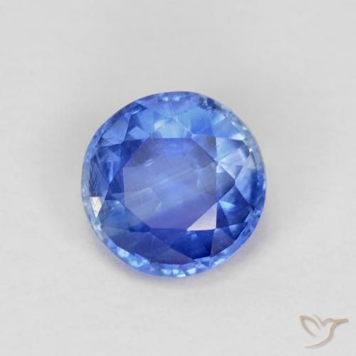 Cianita Azul azur intenso natural de 1.08 ct, Redondo, VS-SI
