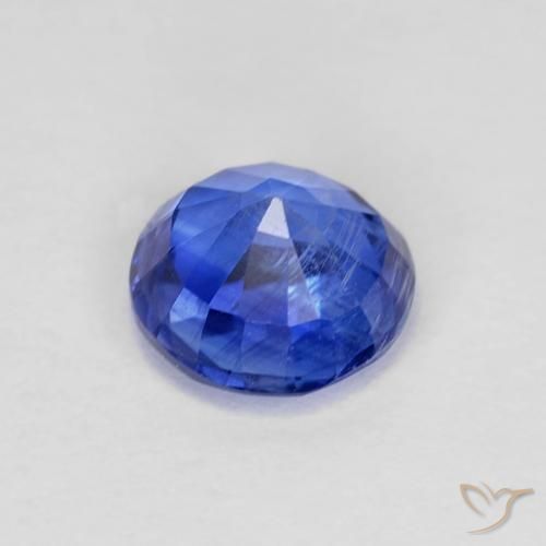 Cianita Azul azur intenso natural de 1.08 ct, Redondo, VS-SI