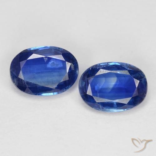 2.00ctw Natural Azul oscuro cianita, Ovalada, VS
