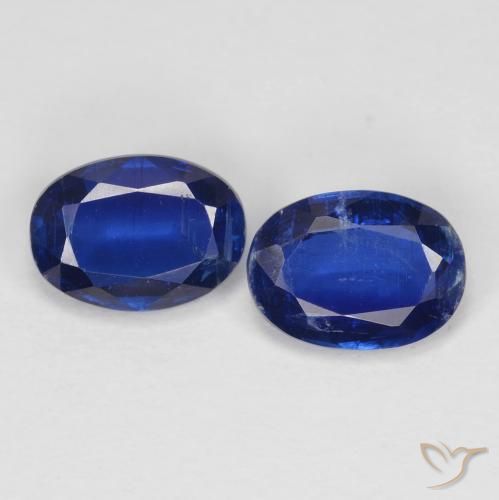 1.88ctw Natural Azul oscuro cianita, Ovalada, VS