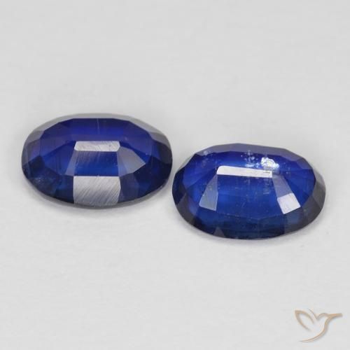 Gemas de Cianita Azul oscuro natural de 1.88 ct, Ovalada, VS