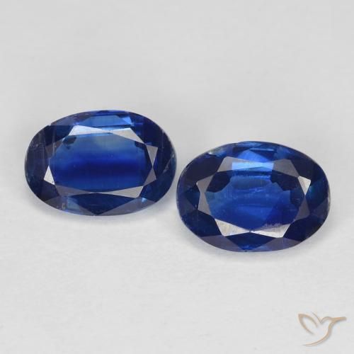 1.95ctw Natural Azul oscuro cianita, Ovalada, VS-SI
