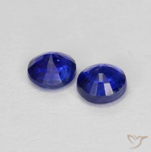 Gemas de Cianita Azul marino intenso natural de 0.48 ct, Redondo, VS