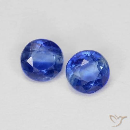 0.56ctw Natural Azul marino Cianita, Redondo, VS