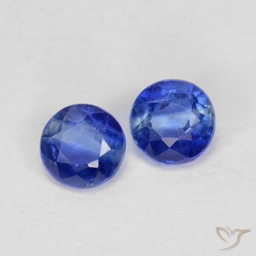 Gemas de Cianita Azul marino natural de 0.56 ct, Redondo, VS