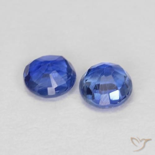 Gemas de Cianita Azul marino natural de 0.56 ct, Redondo, VS