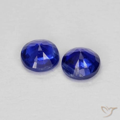 Gemas de Cianita Azul marino natural de 0.46 ct, Redondo, VS