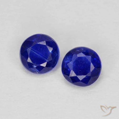 0.56ctw Natural Azul oscuro Cianita, Redondo, VS