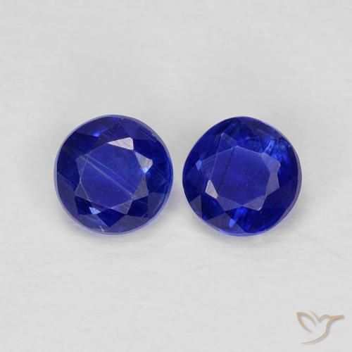 Gemas de Cianita Azul oscuro natural de 0.56 ct, Redondo, VS