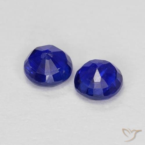 Gemas de Cianita Azul oscuro natural de 0.56 ct, Redondo, VS