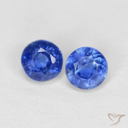 0.55ctw Natural Azul oscuro Cianita, Redondo, VS