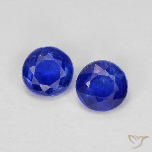 0.53ctw Natural Azul marino intenso cianita, Redondo, VS