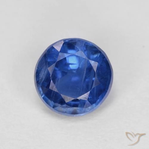 1.22ct Natural Azul marino Cianita, Redondo, VS-SI