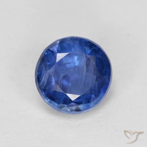 Cianita Azul marino natural de 1.22 ct, Redondo, VS-SI