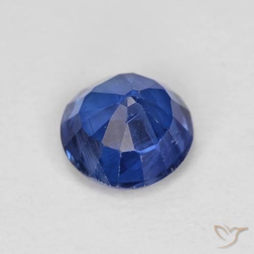 Cianita Azul marino natural de 1.22 ct, Redondo, VS-SI