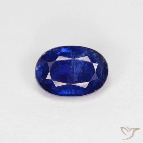 0.98ct Natural Azul marino intenso cianita, Ovalada, VS-SI