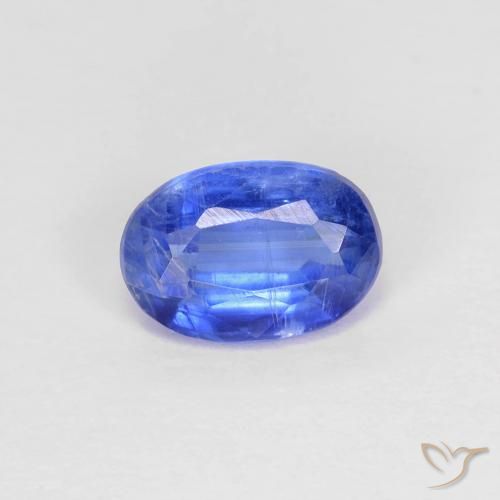 0.91ct Natural Azul azur intenso cianita, Ovalada, SI