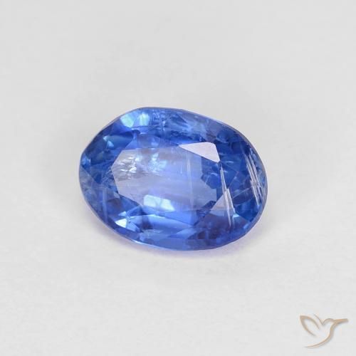 Cianita Azul azur intenso natural de 1.00 ct, Ovalada, SI