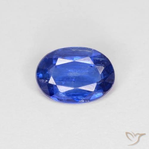 0.85ct Natural Azul oscuro cianita, Ovalada, VS-SI