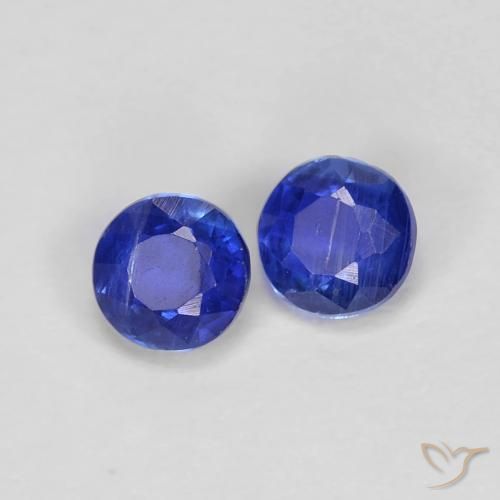 Gemas de Cianita Azul marino natural de 0.58 ct, Redondo, VS