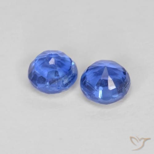 Gemas de Cianita Azul azur intenso natural de 0.61 ct, Redondo, VS