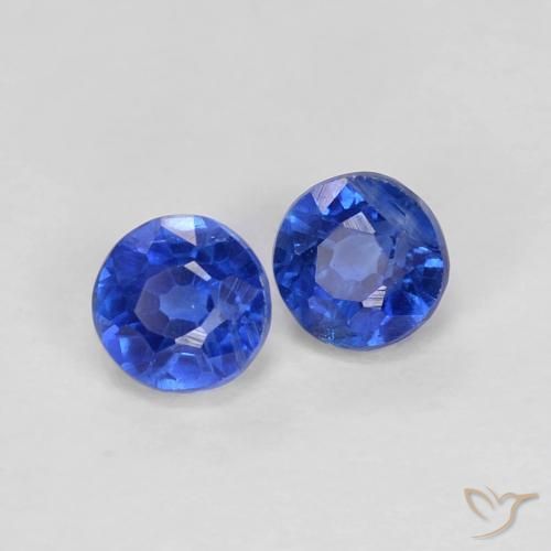 0.63ctw Natural Azul marino cianita, Redondo, VS
