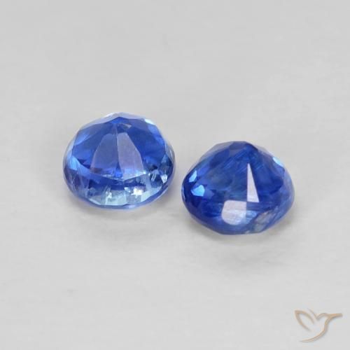 Gemas de Cianita Azul marino natural de 0.63 ct, Redondo, VS