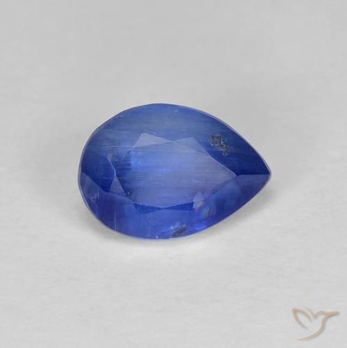 Cianita Azul marino natural de 1.37 ct, En forma de pera, SI