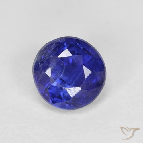 0.78ct Natural Azul eléctrico Cianita, Redondo, VS