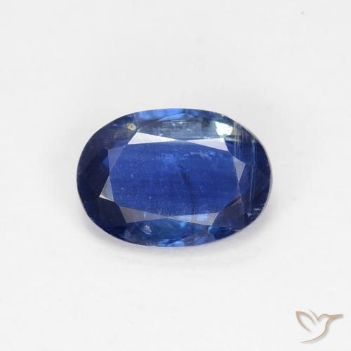 0.91ct Natural Azul oscuro cianita, Ovalada, VS-SI