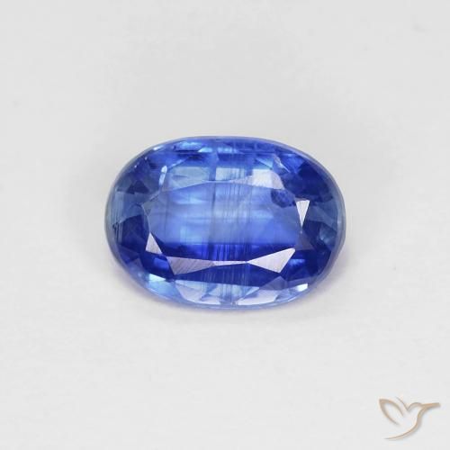 0.89ct Natural Azul azur intenso cianita, Ovalada, VS-SI