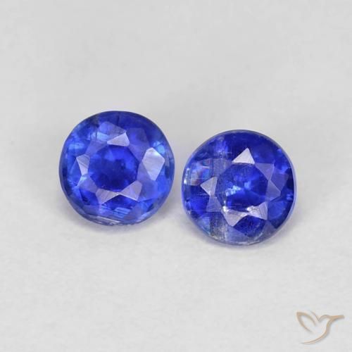 0.49ctw Natural Azul oscuro Cianita, Redondo, VS-SI