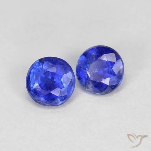 Gemas de Cianita Azul oscuro natural de 0.49 ct, Redondo, VS-SI