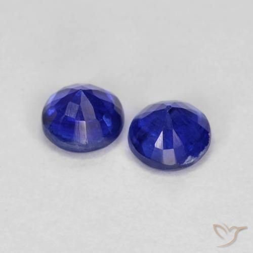Gemas de Cianita Azul oscuro natural de 0.49 ct, Redondo, VS-SI