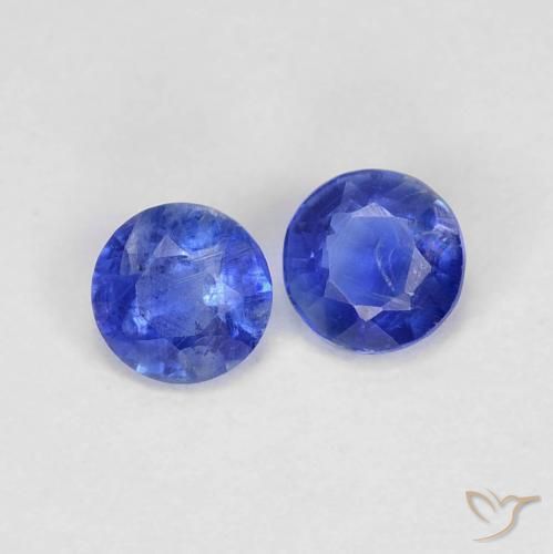 Gemas de Cianita Azul oscuro natural de 0.45 ct, Redondo, VS-SI